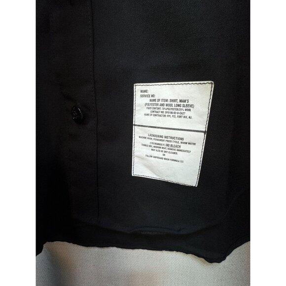 DSCP Quarterdeck Collection Mens Long Sleeve Dress Shirt 15.5-34SL Black Formal - Picture 4 of 11